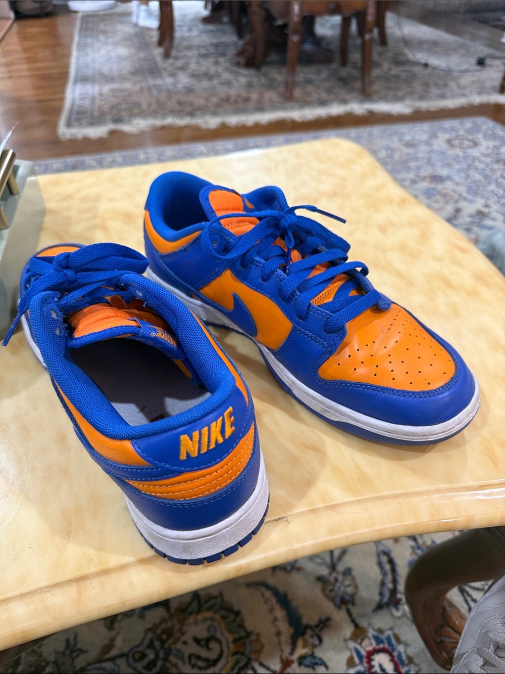 Nike Blue and Orange Low-Top Sneakers